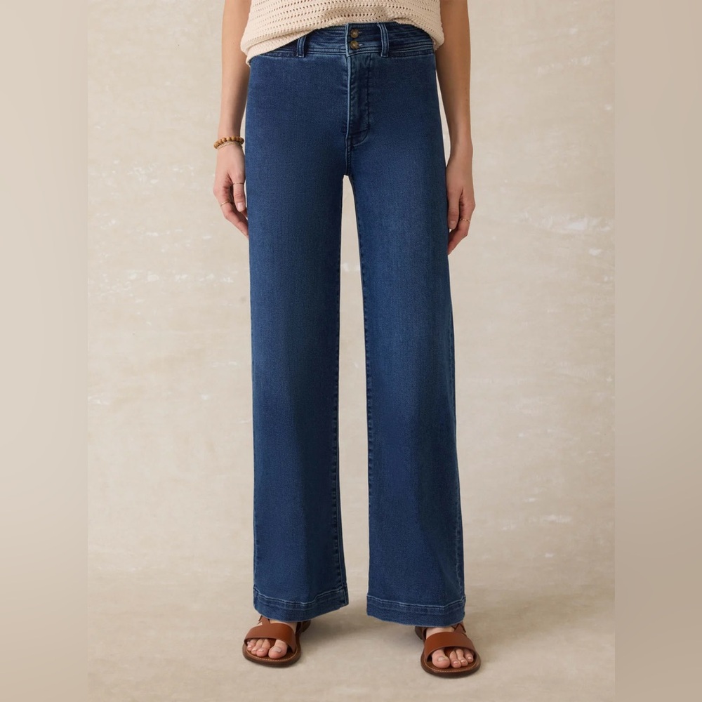 Faherty Stretch Terry Harbor Pant in Creekstone Wash Dark‎ Blue Size 29